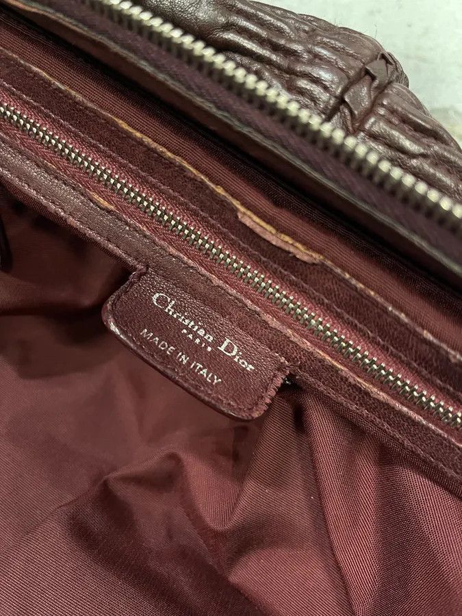 Dior 2000s Christian Dior Bordeaux Grained Red Leather Bag Size ONE SIZE - 9 Thumbnail