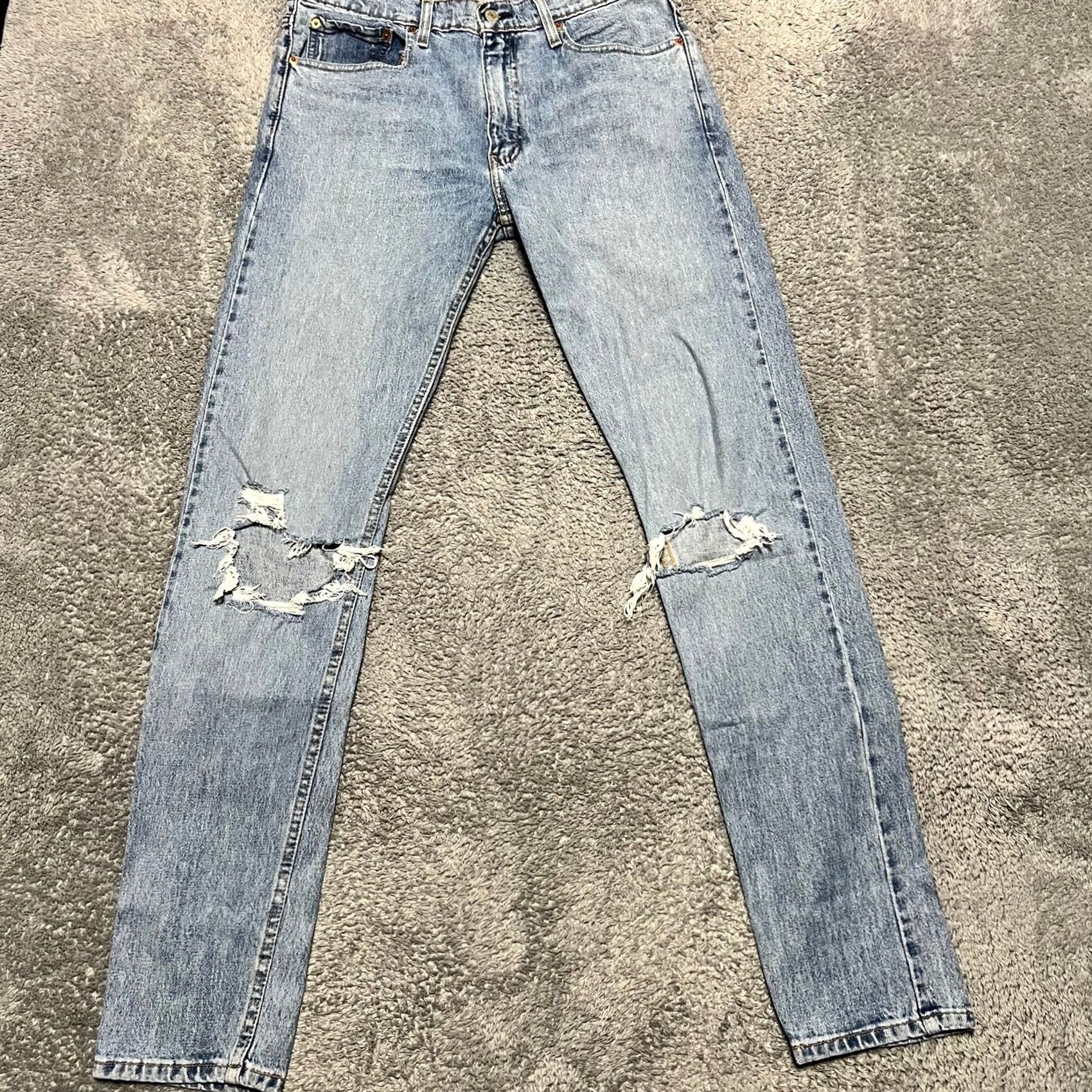 Levi's Levi's 512 Jeans Mens 33 x 34 Blue Tapered Leg Slim Fit Stretch Medium Wash Denim Mens Size US 33 - 2 Thumbnail