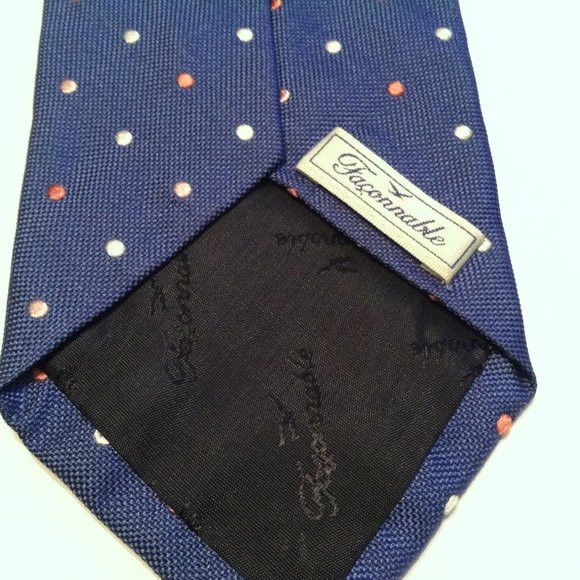 Faconnable FACONNABLE MEN'S NEW BLUE SILK TIE WIDTH: 3 1/2" Size ONE SIZE - 3 Thumbnail