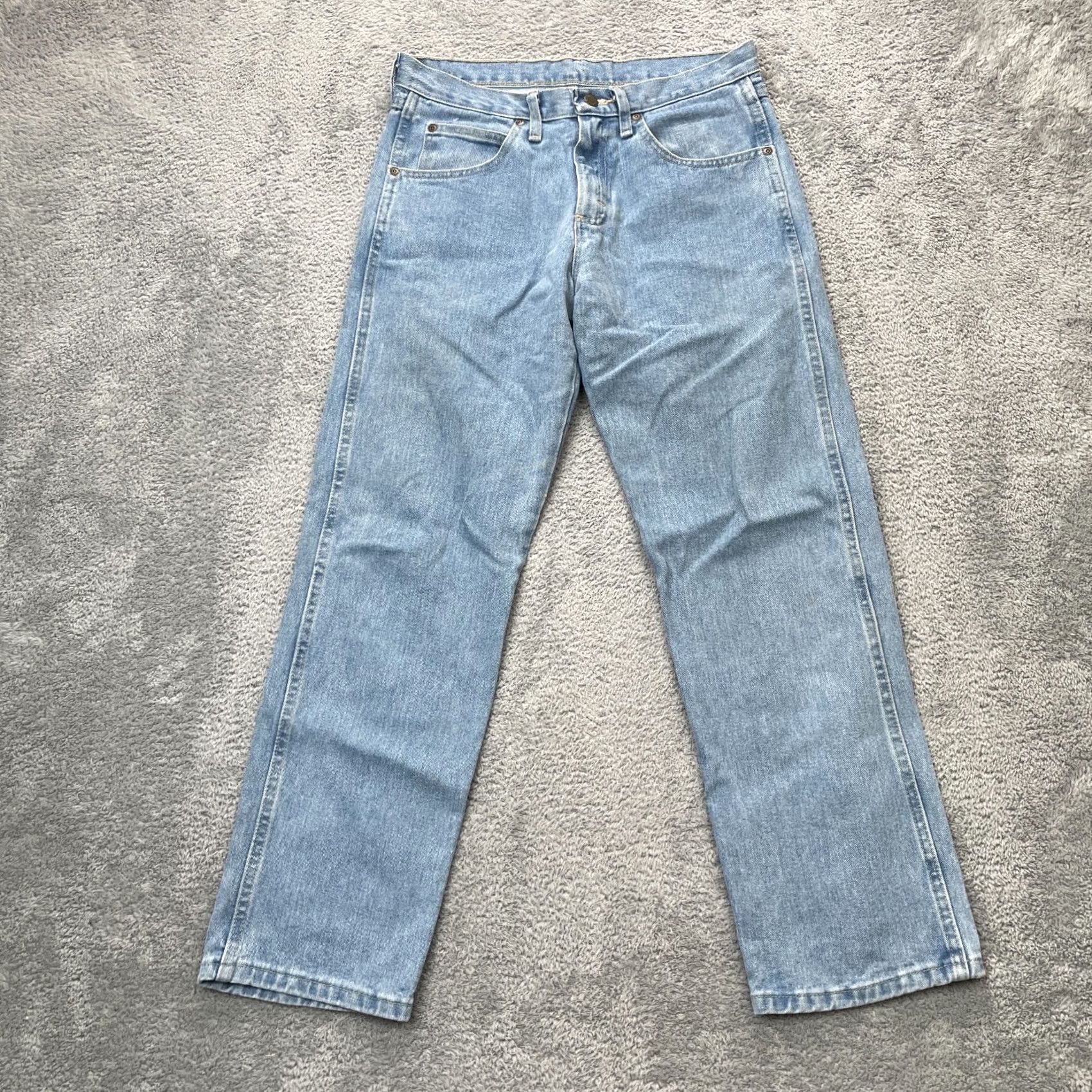 Wrangler Wrangler Jeans Mens 30x30 Blue Relaxed Fit Straight Leg Denim Cotton Cowboy Cut Size US 32 / EU 48 - 2 Thumbnail