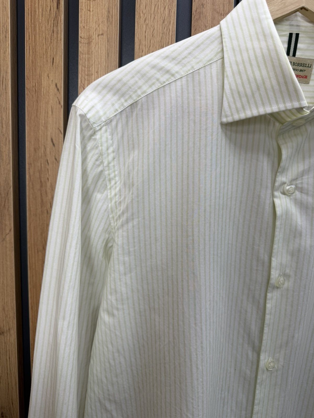 Luigi Borrelli Luigi Borrelli Cotton Striped Long Sleeve Shirt Size US L / EU 52-54 / 3 - 5 Thumbnail