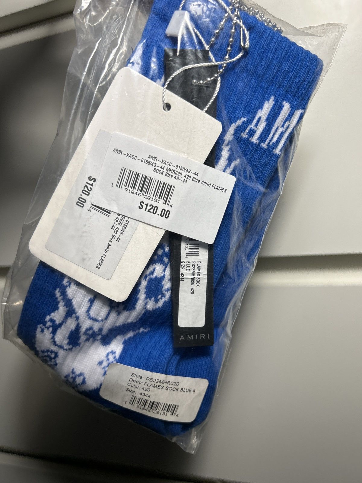 Amiri Amiri flame socks blue Size 44 - 1 Thumbnail