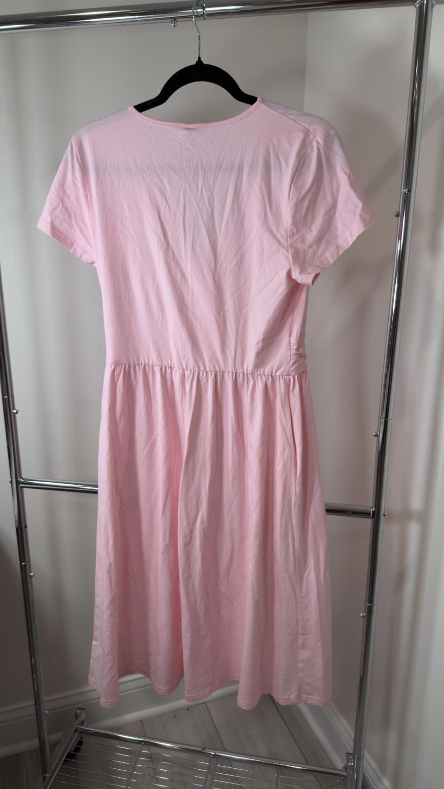 Designer Chic Pink Wrap Dress - Size L Size L / US 10 / IT 46 - 2 Thumbnail