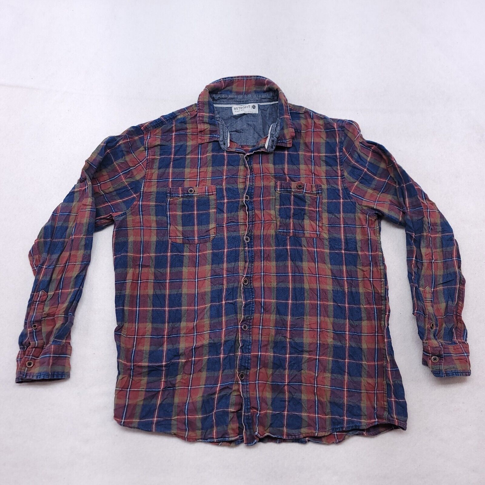 Retrofit Retrofit Tartan Flannel Button Up Shirt Men Size XL Blue Red Size US XL / EU 56 / 4 - 2 Thumbnail