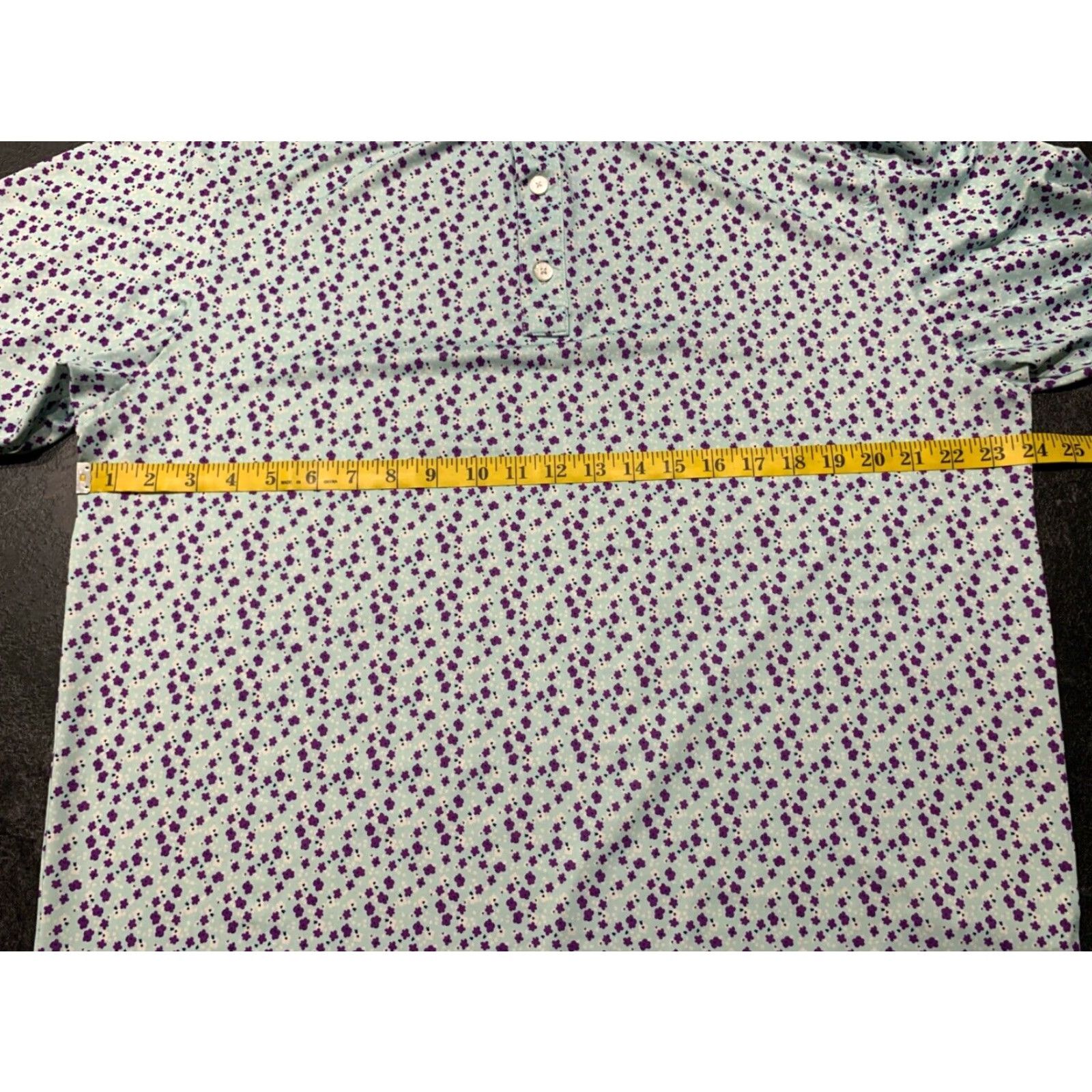Footjoy VINTAGE FootJoy Polo Shirt Men Large Short Sleeve Floral Blue Golf Vicksburg CC Size US L / EU 52-54 / 3 - 5 Thumbnail