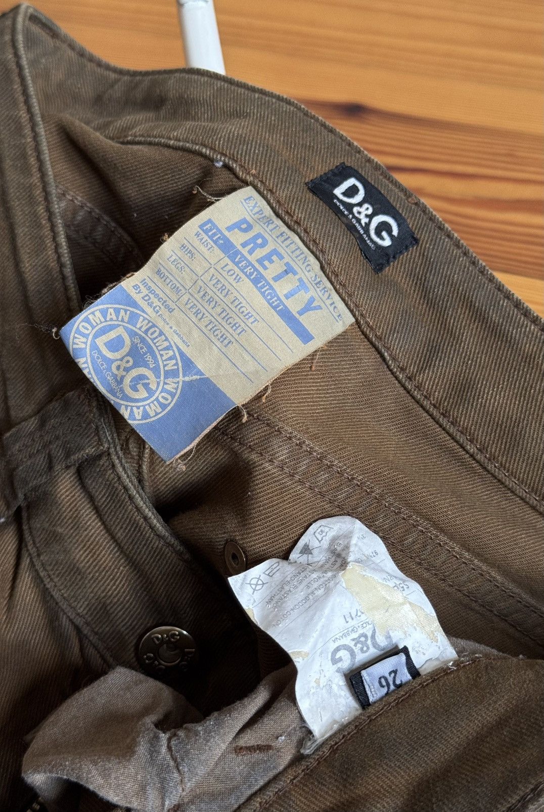 Dolce & Gabbana Dolce Gabbana Jeans 26 Brown Polyester Stretch Pants Vintage Size 26" / US 2 / IT 38 - 16 Thumbnail