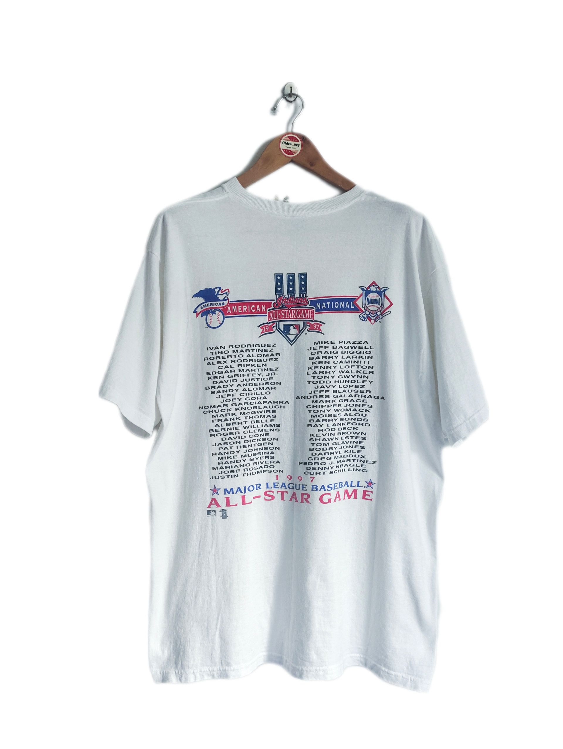 MLB × Vintage Vintage Baseball All-Star Game 1997 Caricature 2side T-Shirt Size US XL / EU 56 / 4 - 2 Thumbnail