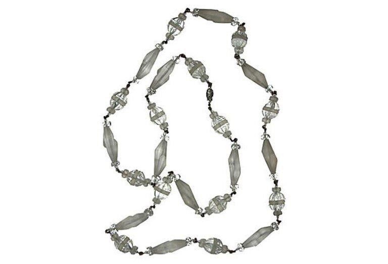Designer Frosted Camphor Glass Bead Flapper Necklace Size ONE SIZE - 5 Thumbnail