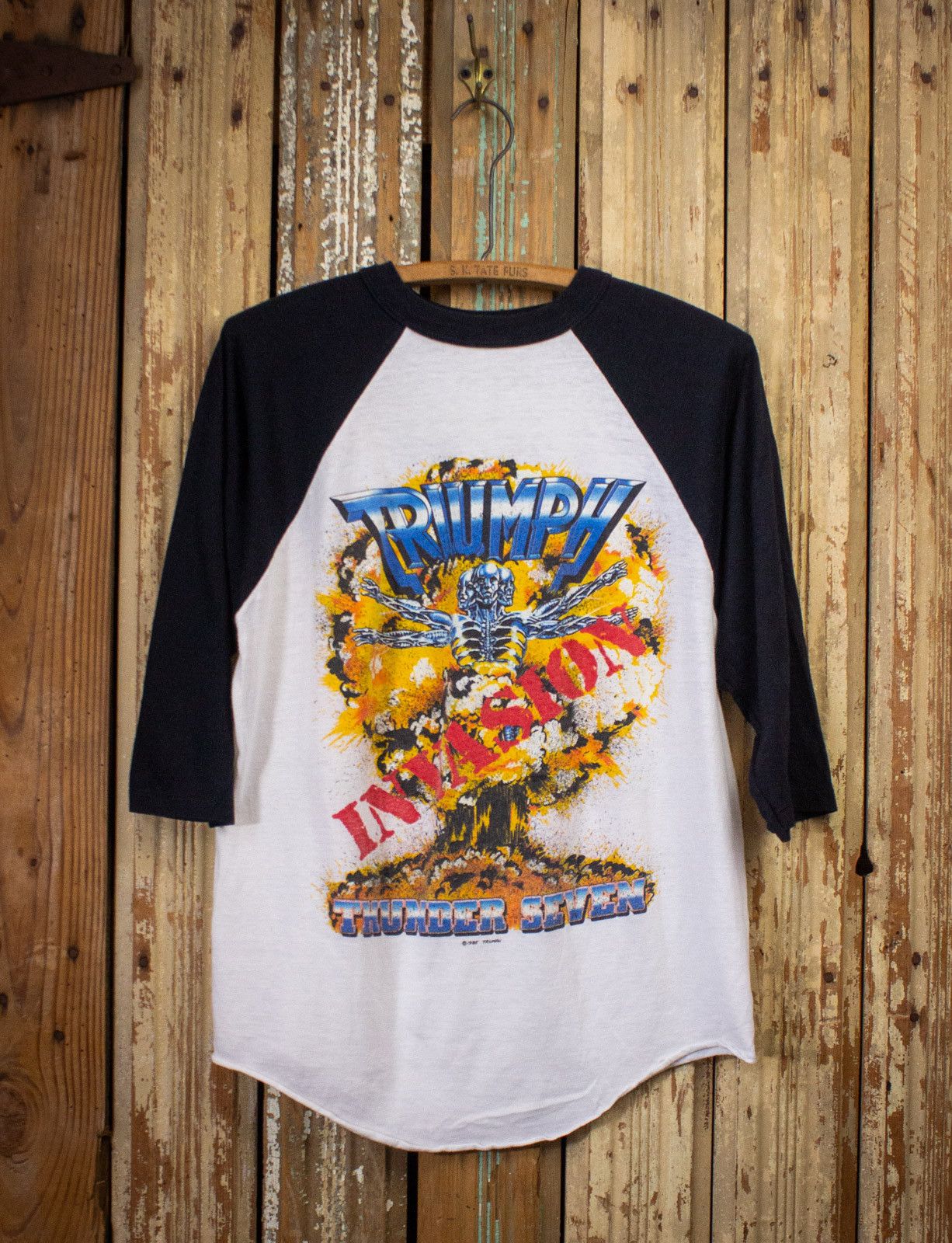 image of Band Tees x Vintage Triumph Rocks Texas Concert T Shirt 1984 in Black, Men's (Size Medium)
