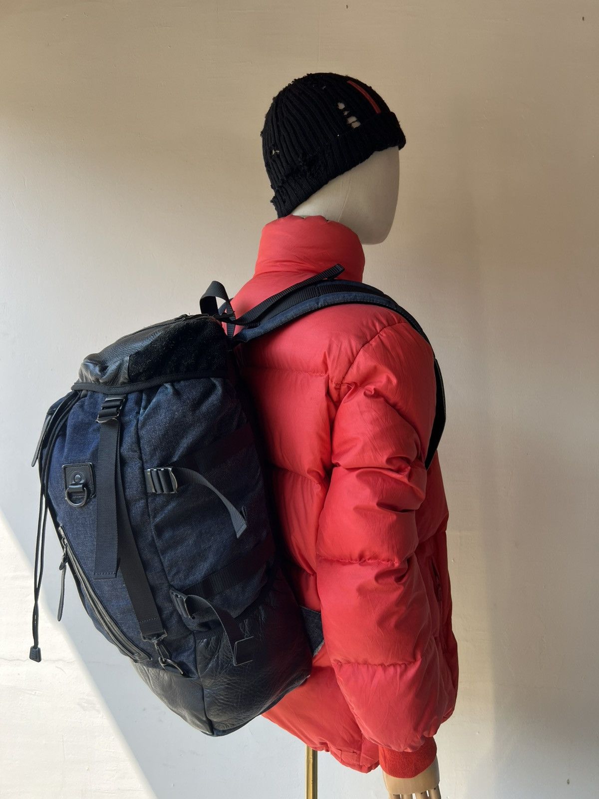 Leather DECADE Japan Distressed Backpack Leather Cotton Size ONE SIZE - 4 Thumbnail