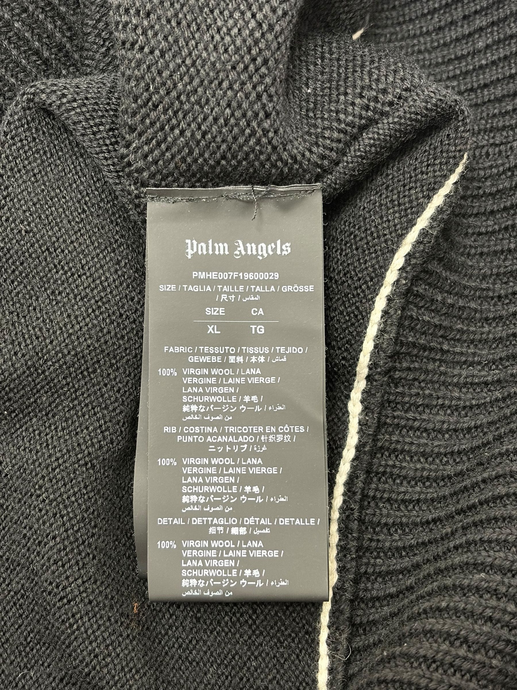 Palm Angels Palm Angels Black & White Skull Logo Wool Sweater Size US XL / EU 56 / 4 - 6 Thumbnail