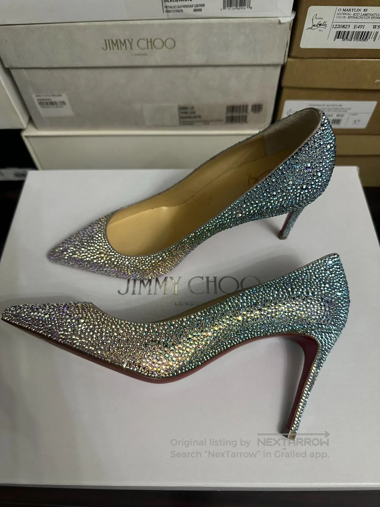 Christian Louboutin Christian Louboutin Mermaid Gradient Crystal Heels. Size US 4 / IT 34 - 6 Thumbnail