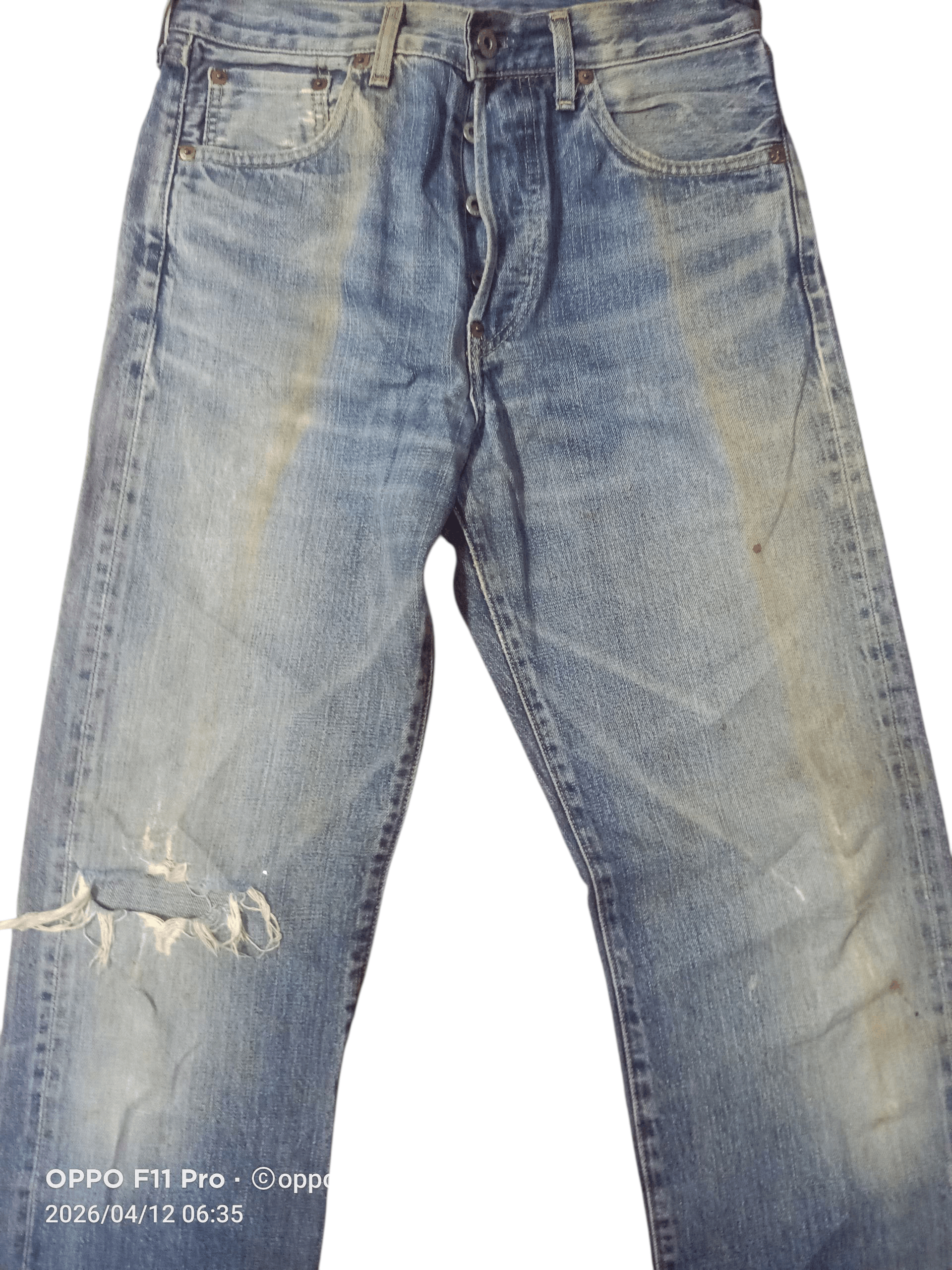 Levi's Vintage Clothing 💥 Vintage Big E 702 Redselved Distressdenim Denim 💥 Size US 30 / EU 46 - 8 Thumbnail