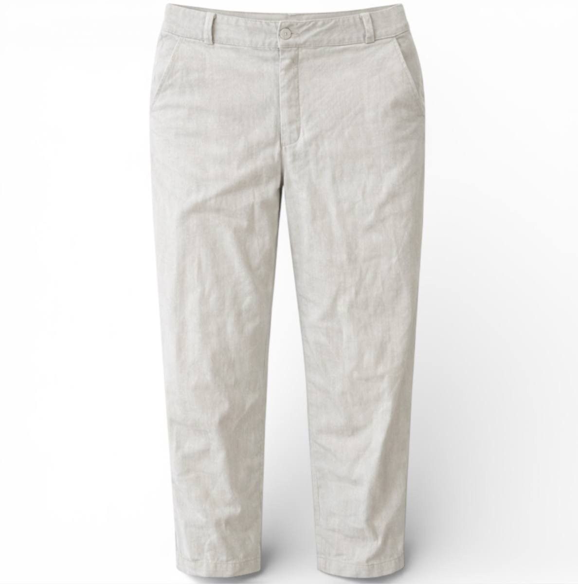 ANETTE GORTZ LINEN/VISCOSE CLASSIC WHITE FREE FIT PANTS Sz42