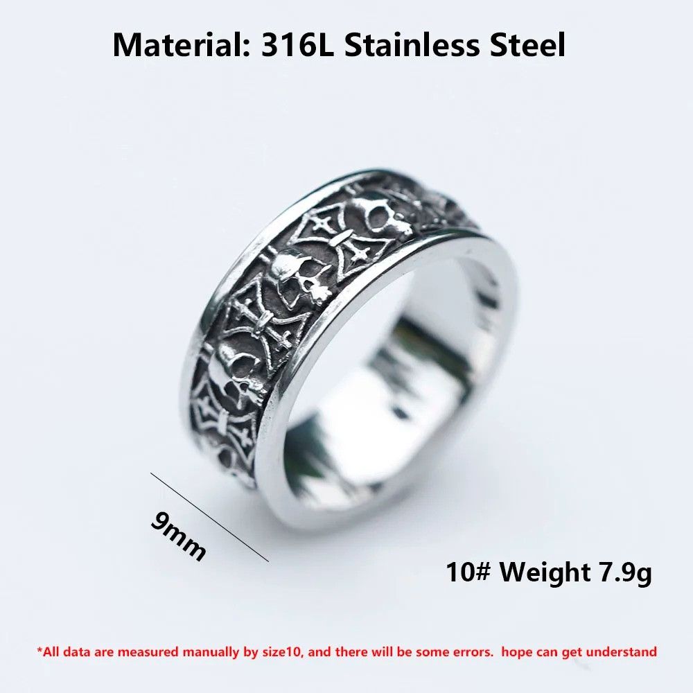 Jewelry Skull Ring Streetwear Jewelry Fashion Gift Size ONE SIZE - 6 Thumbnail