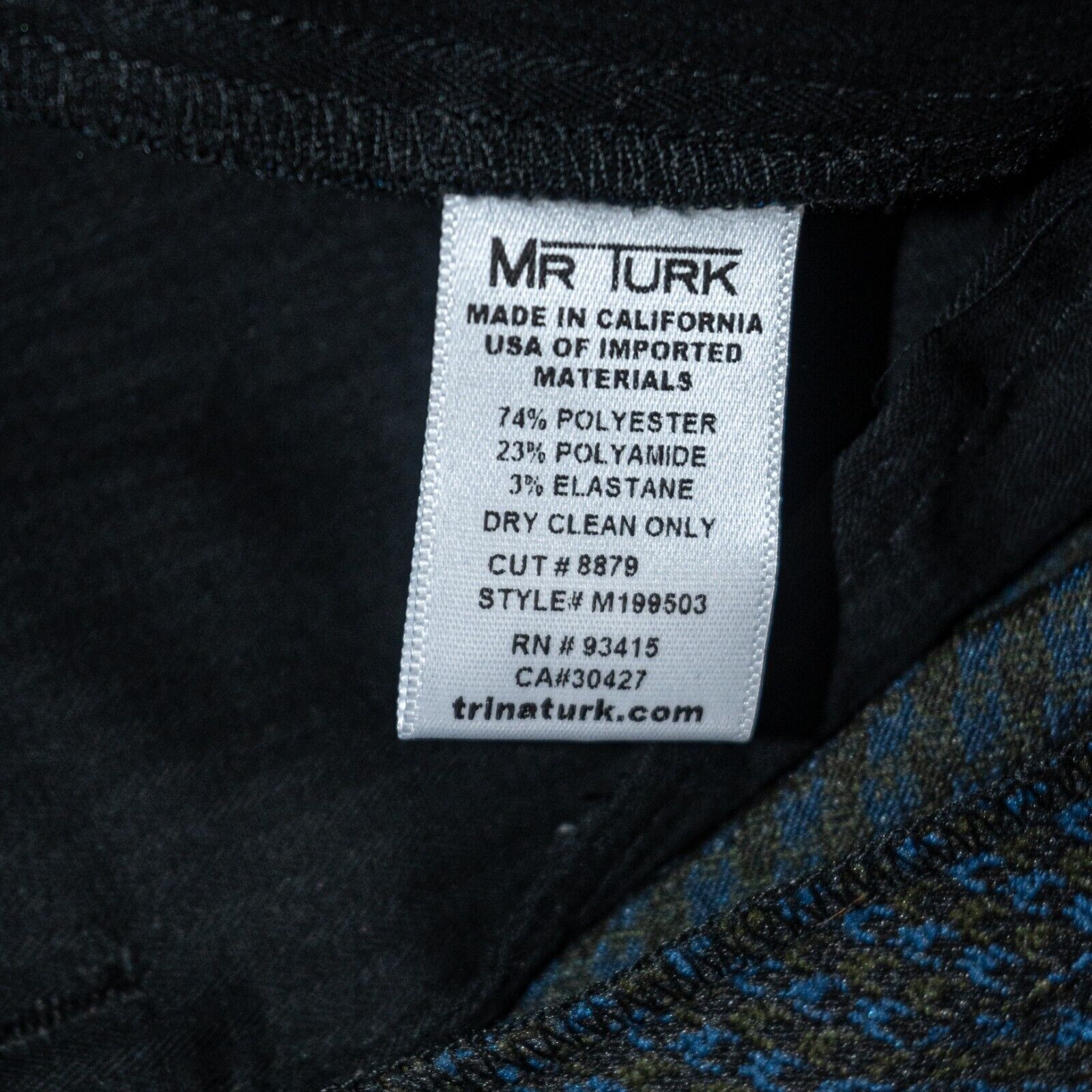 Mr Turk MR TURK Blue Houndstooth Trouser Dress Pants flat front Size US 32 / EU 48 - 9 Thumbnail