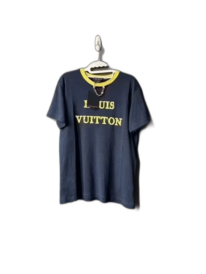 Louis Vuitton Louis Vuitton Navy Blue Chain Short Sleeve Shirt Size US S / EU 44-46 / 1 - 1 Thumbnail