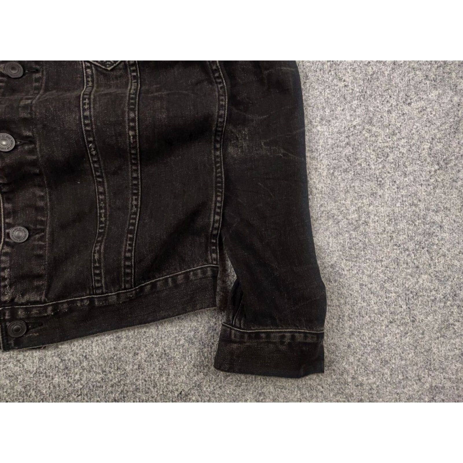 Allsaints VINTAGE Allsaints donlington Distressed Denim Jacket Washed Black Size US S / EU 44-46 / 1 - 5 Thumbnail