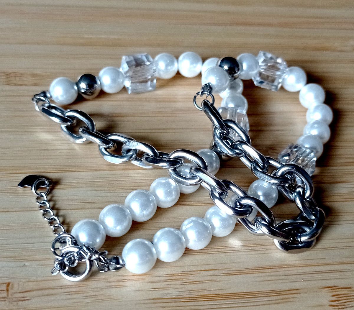 Vintage Vintage Avant Garde Luxury Ice Square Crystal Pearl Necklace Size ONE SIZE - 8 Thumbnail