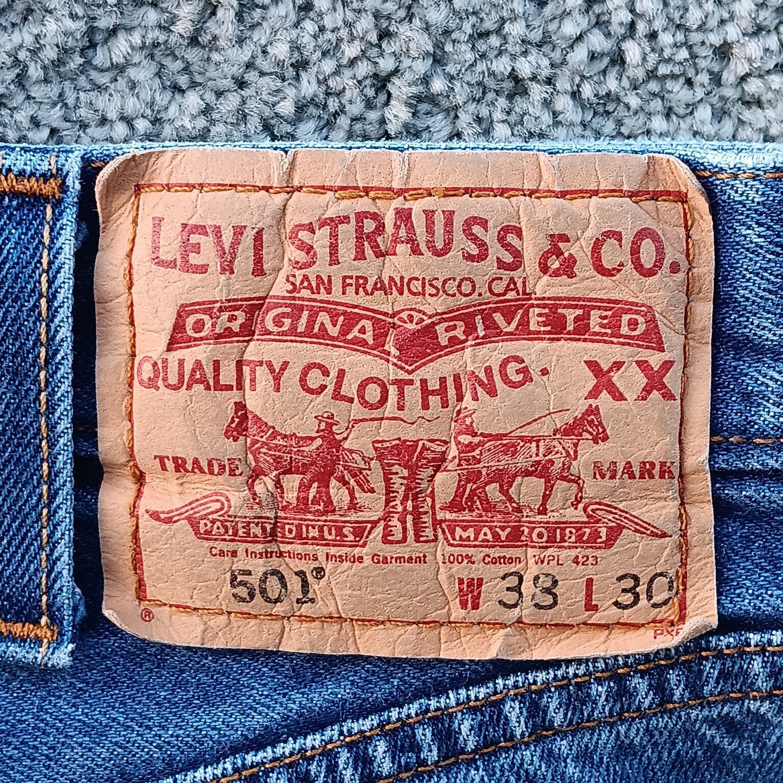 Levi's Levi’s 501 Men’s Jeans Size 38x30 Straight Leg Blue Denim Size US 38 / EU 54 - 3 Thumbnail