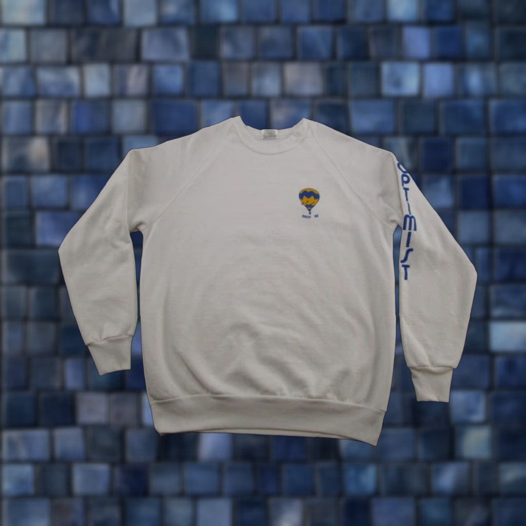 Vintage VINTAGE Banff Canada Balloon Graphic Raglan Sweatshirt Mens L White 80s 1988 Sports Hooded Pullover Baseball Crew Neck Cotton Shirt Size US L / EU 52-54 / 3 - 1 Thumbnail