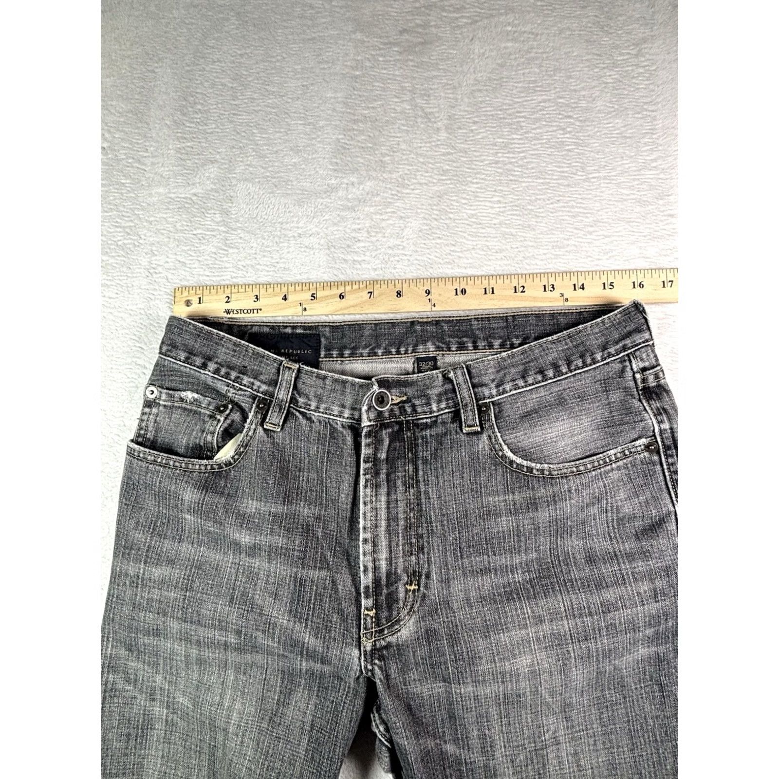 Banana Republic Banana Republic Men's Black Denim Jeans 32x30 Straight Leg Regular Rise 5-Pocket Stretch Cotton Blend Denim Shirt? Size US 32 / EU 48 - 6 Thumbnail