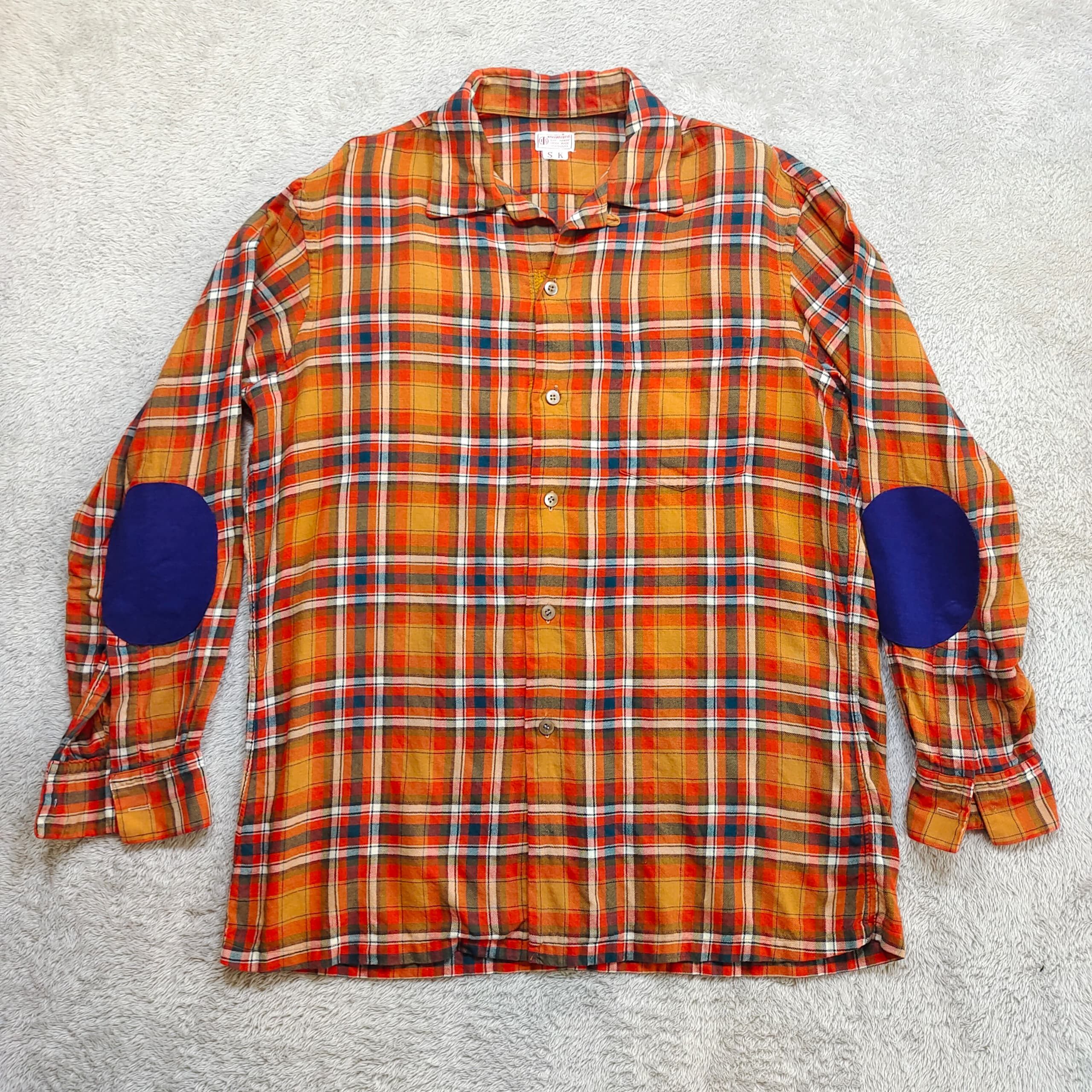 Japanese Brand Vintage 1970s Wakamatsu Yokohama Custom Orange Plaid Flannel Size US XL / EU 56 / 4 - 1 Thumbnail