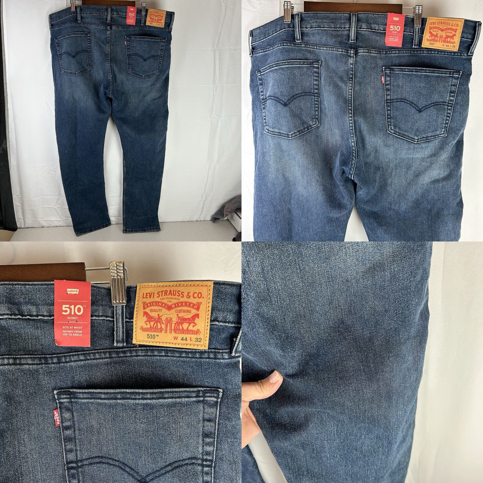 Levi's Levi's 510 Jeans Men 44x32 Blue Skinny Fit Medium Wash Denim Stretch Regular Size US 44 / EU 60 - 8 Thumbnail