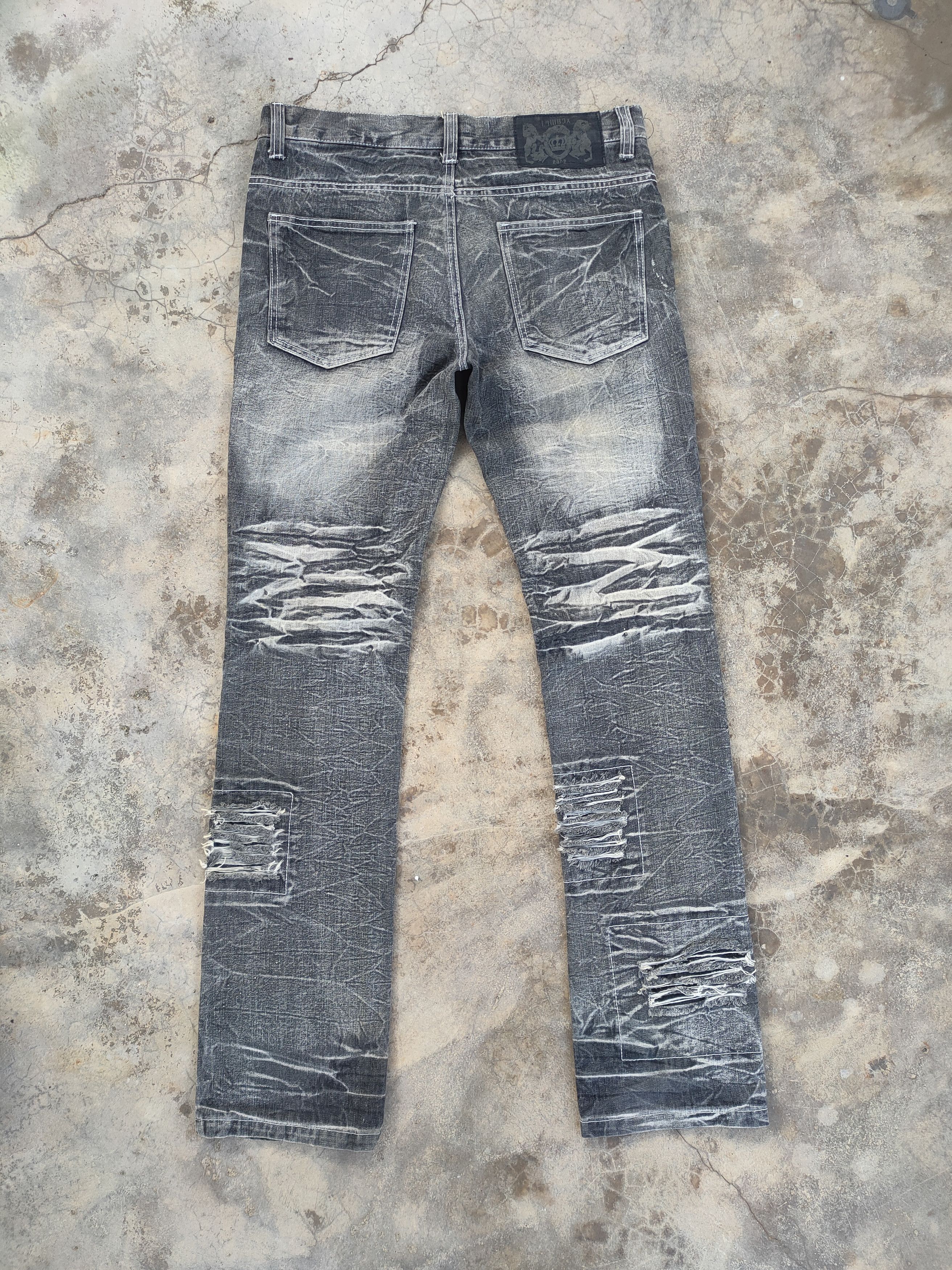 LOWBOX VTG LOW BOX BLACK BORO SHAHIKO PATCHWORK JEANS DENIM PANTS Size US 34 / EU 50 - 7 Thumbnail