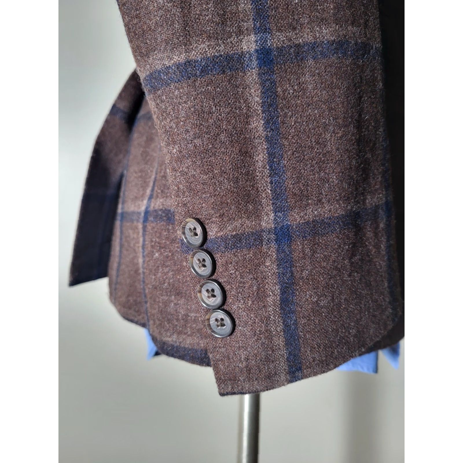 Bonobos Bonobos Sport Coat Brown Wool Tweed Plaid Slim 40R Regular Notch Lapel Single-Breasted Two-Button Jacket Men Size US XXS / EU 40 - 4 Thumbnail