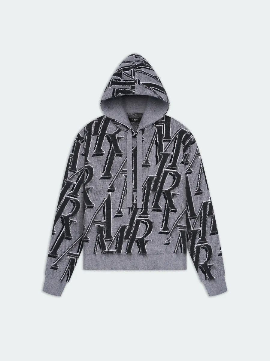 Amiri o1y0525 Logo Hoodie in Gray/Black Size US L / EU 52-54 / 3 - 1 Thumbnail