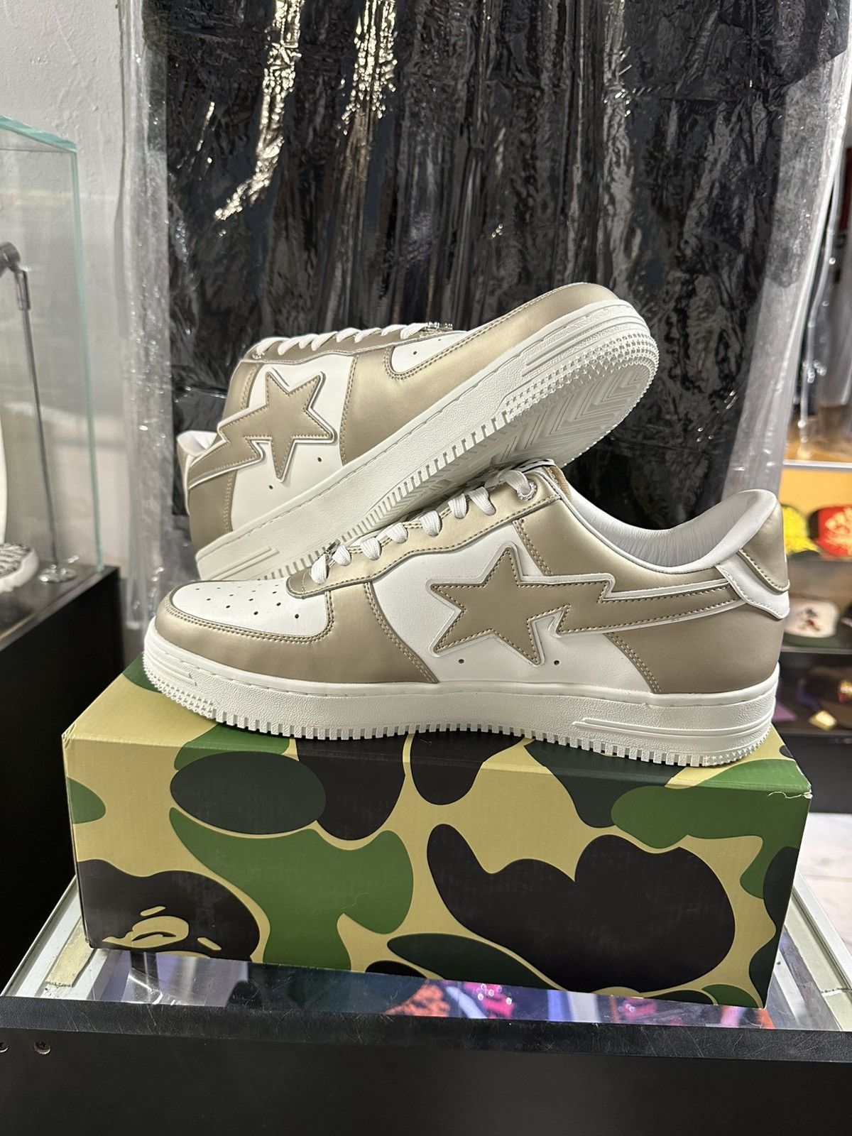 Bape Bape Bapesta (Gold/White) Size US 13 / EU 46 - 2 Thumbnail