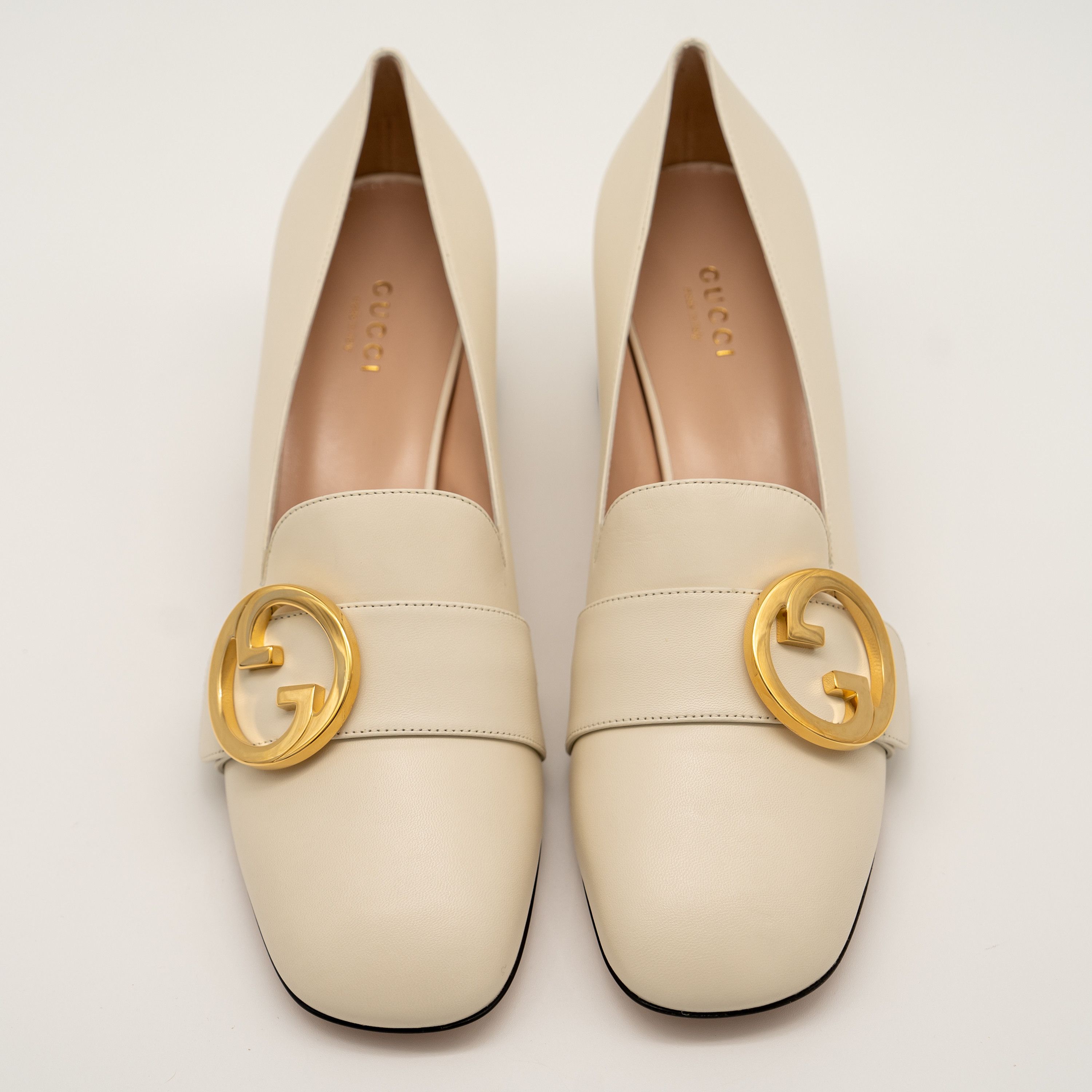 Gucci 40.5G 10.5 US Gucci Blondie Pump White GG Heels Leather Size US 10.5 / IT 40.5 - 3 Thumbnail