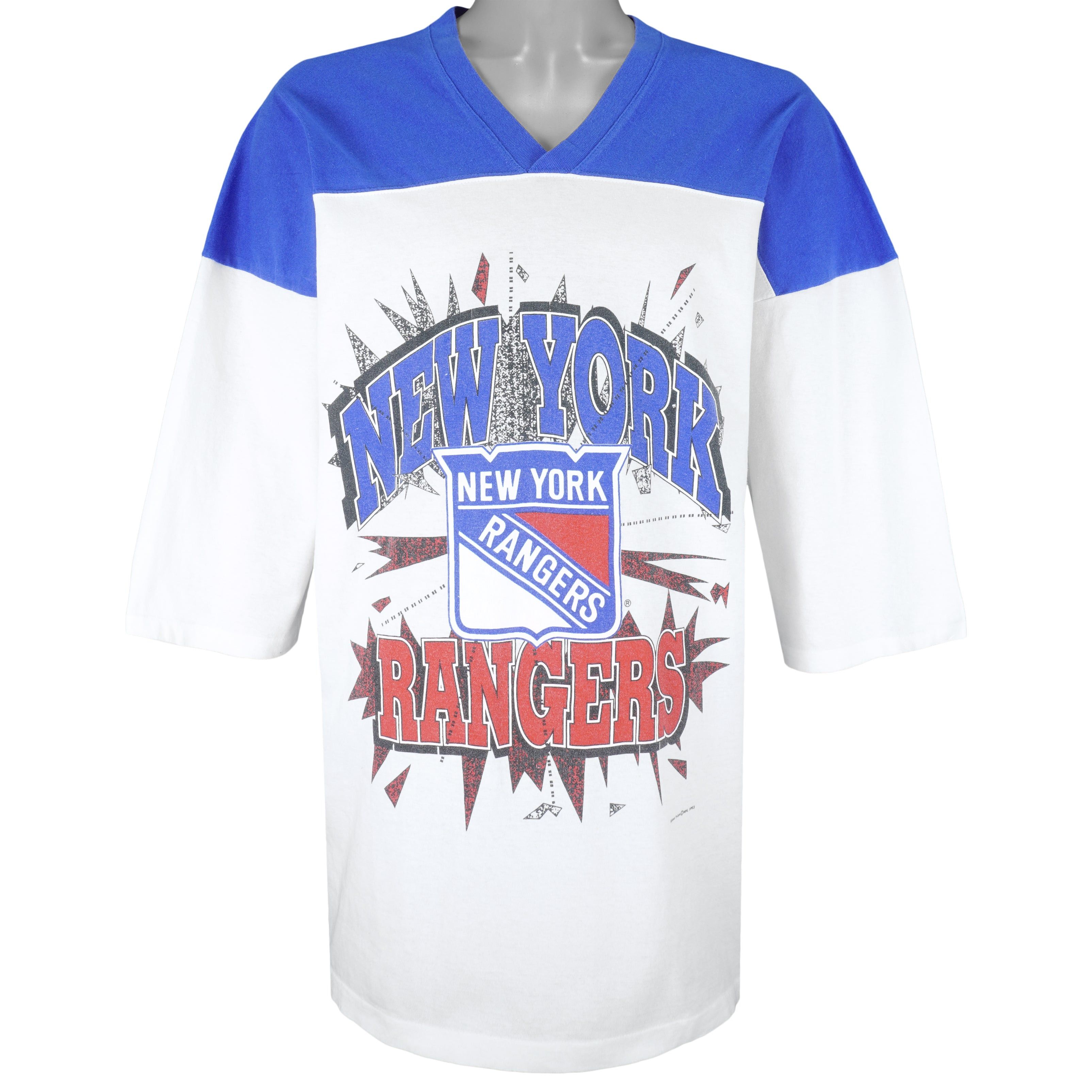NHL (True Fan) - New York Rangers Big Logo Fan Jersey 1993 Size US XL / EU 56 / 4 - 1 Thumbnail