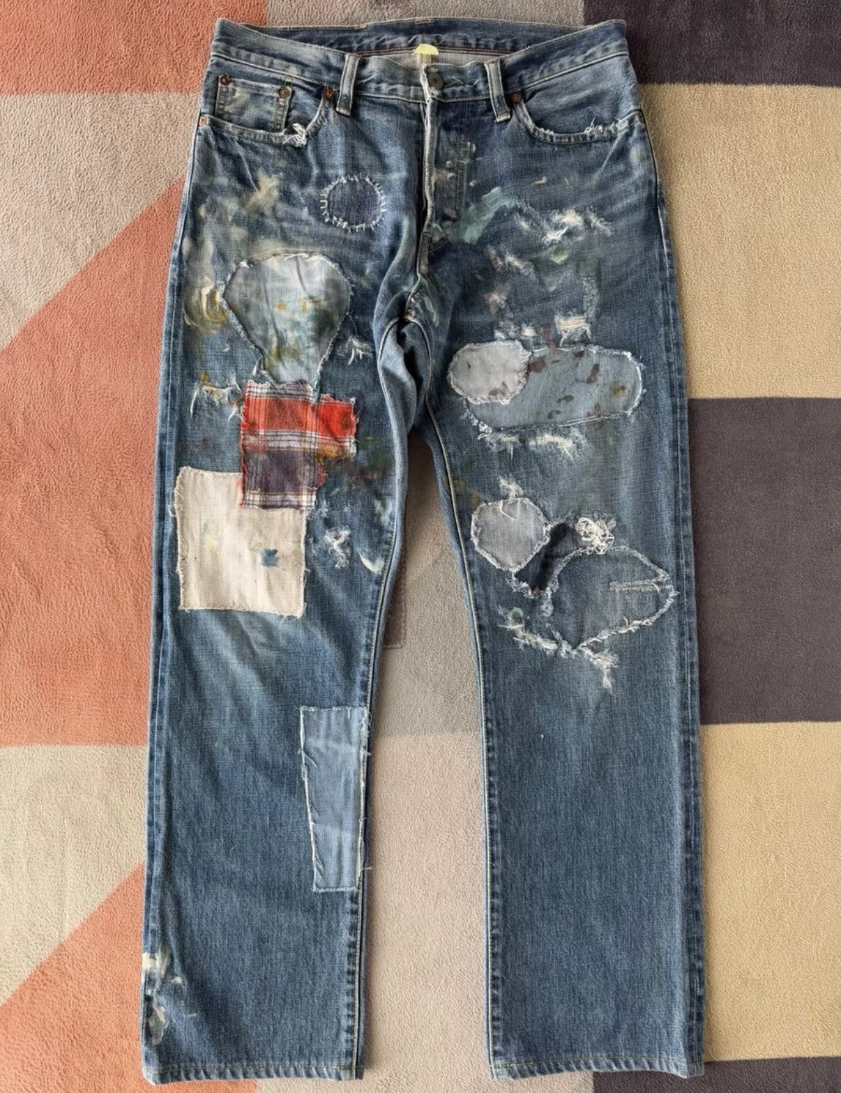 RRL Ralph Lauren RRL Ralph Lauren Double RL Distressed Jeans K22 Size US 30 / EU 46 - 1 Thumbnail