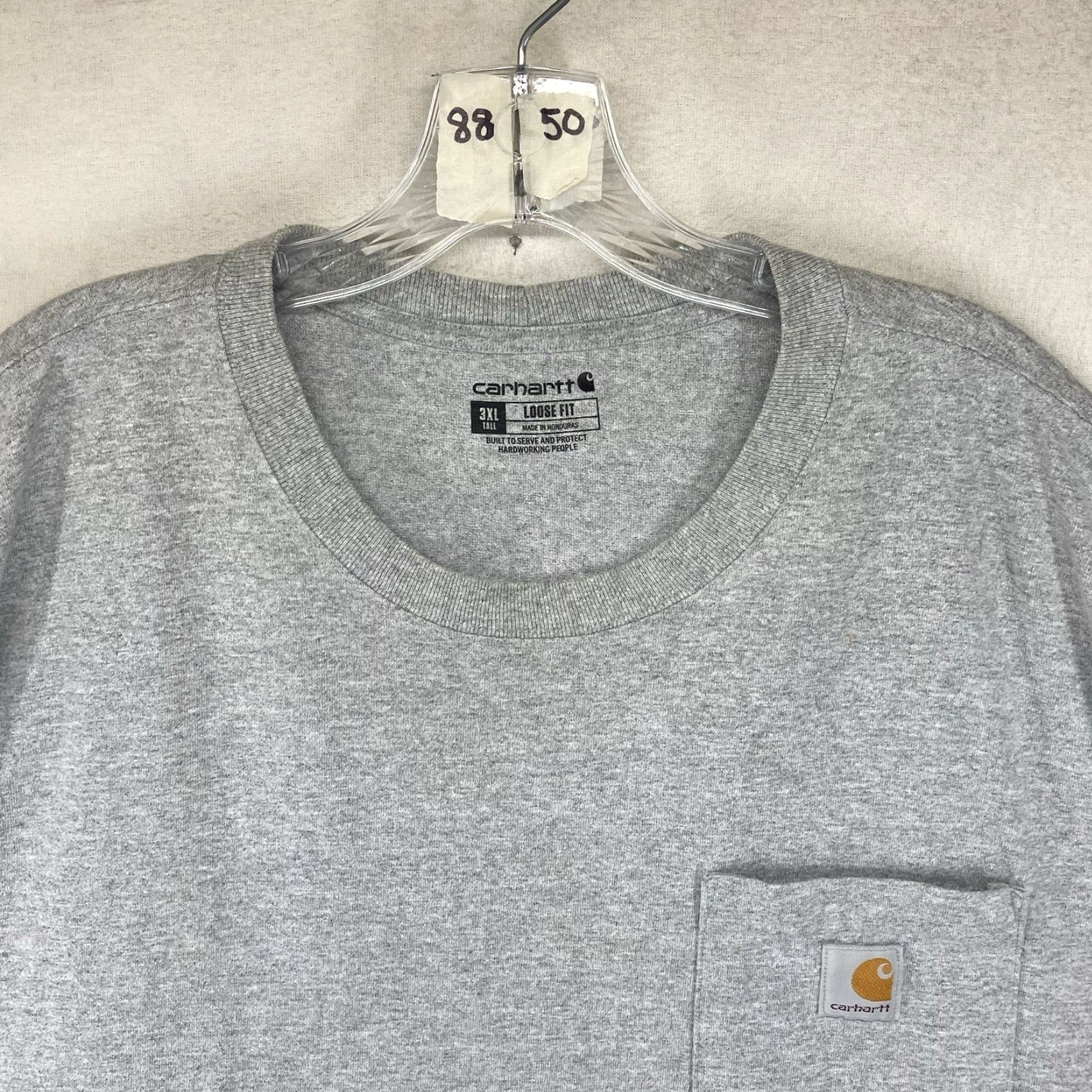 Carhartt Carhartt K87 Pocket Tee Shirt Logo Patch Gray Men’s 3XLT TALL Loose Fit Size US XXL / EU 58 / 5 - 4 Thumbnail