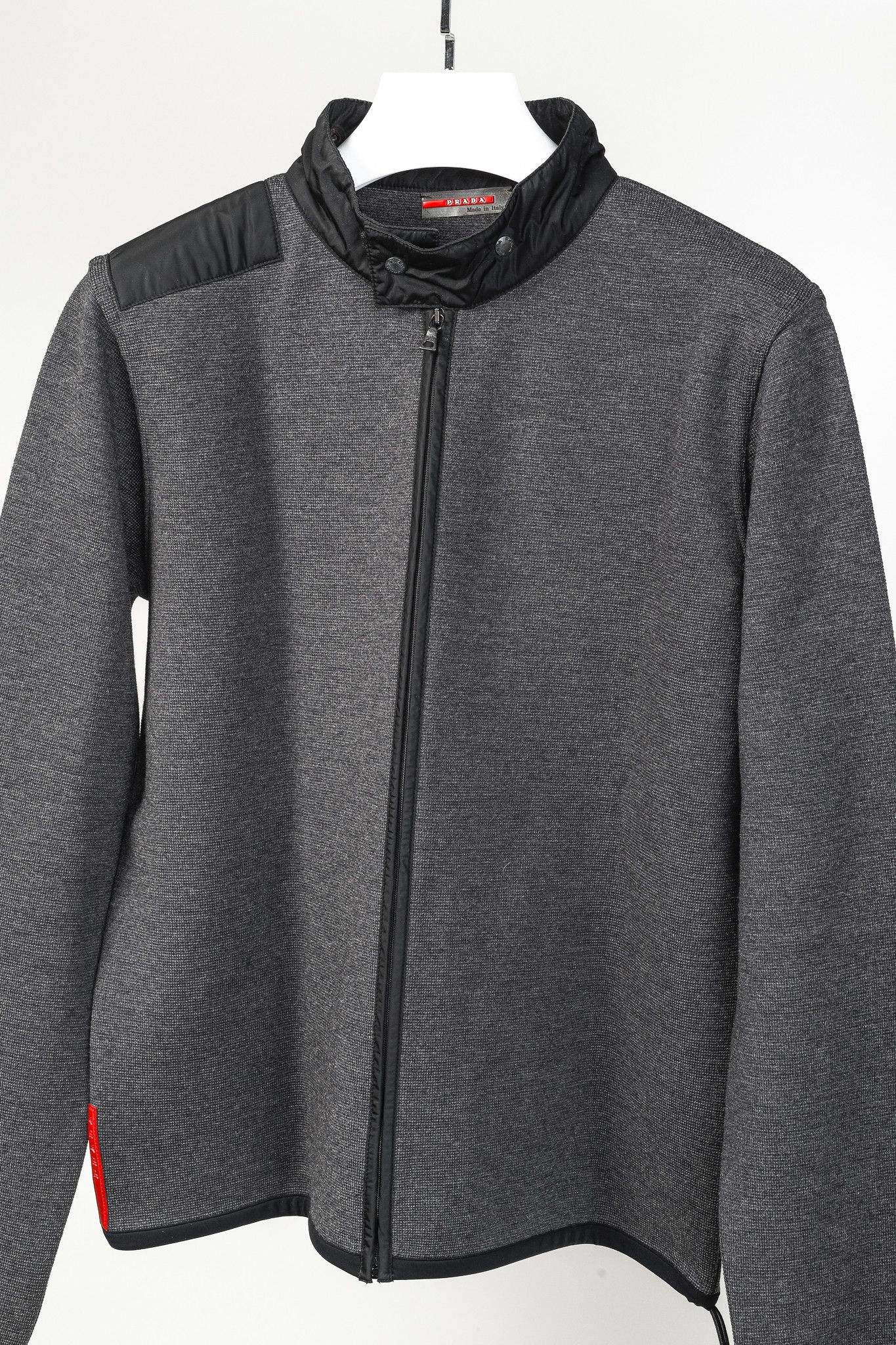 Prada Prada Charcoal Marled-Wool-Knit Mock-Neck Zip Jacket Size M / US 6-8 / IT 42-44 - 3 Thumbnail