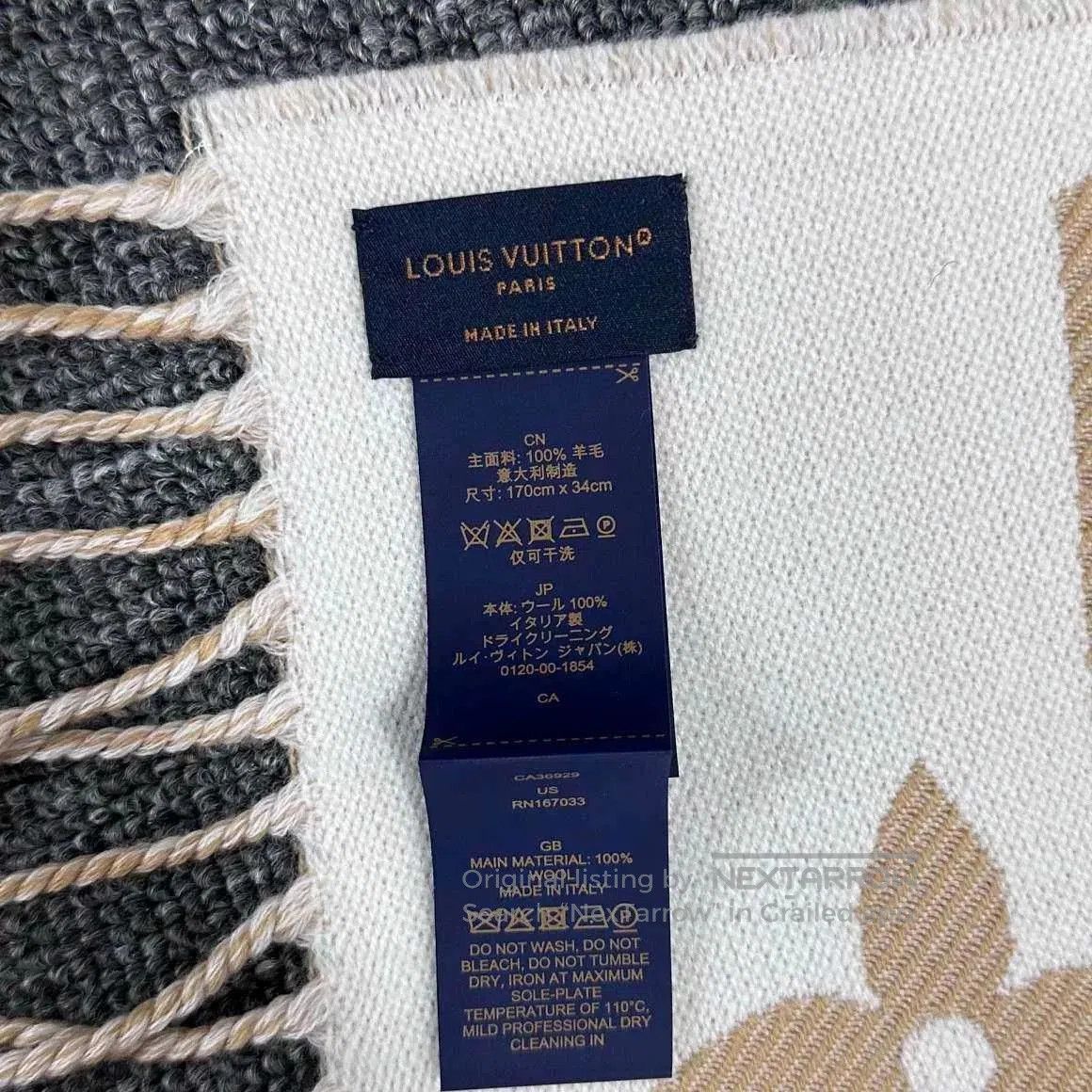 Louis Vuitton Louis Vuitton Beige Monogram Wool Scarf. Size ONE SIZE - 5 Thumbnail