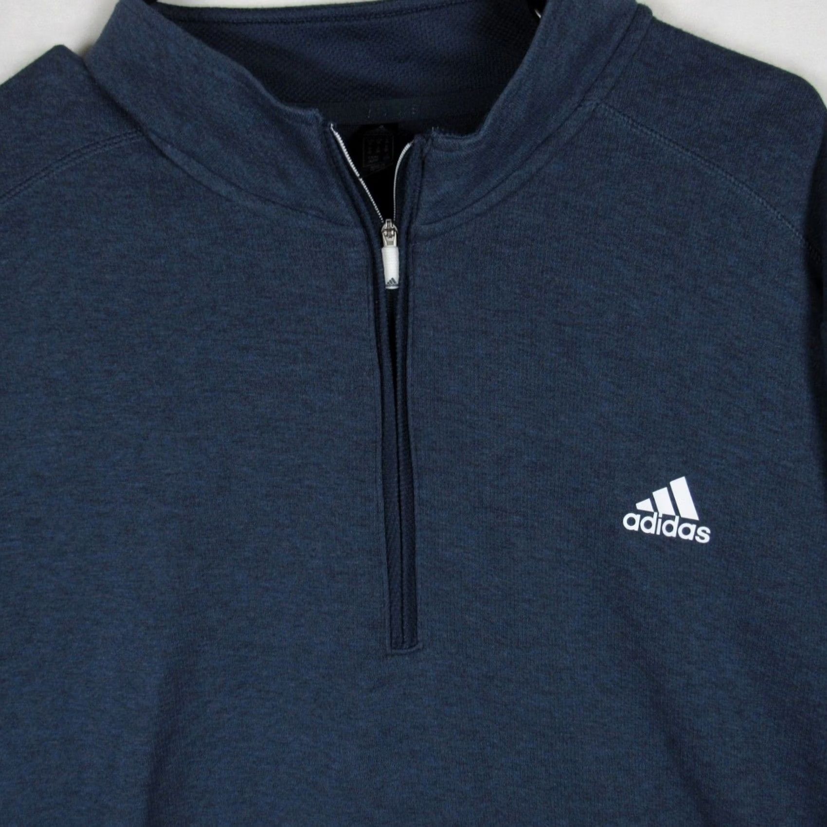 Adidas Adidas Men’s Quarter Zip Pullover Navy Blue Primegreen XL Zip Mock Neck Activewear Golf Logo Pullover Mens XL Navy Blue Size US XL / EU 56 / 4 - 3 Thumbnail