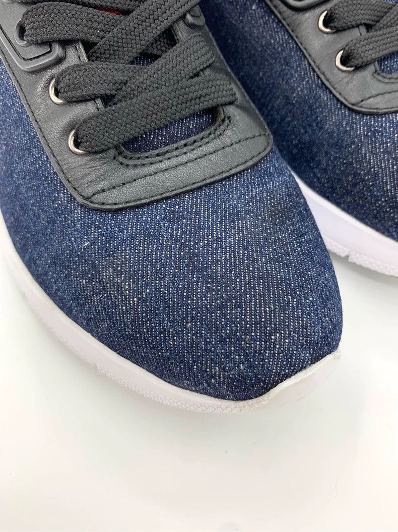 Prada Prada Dark blue denim lace-up casual shoes sneakers 2501-Ne Size US 7 / EU 40 - 8 Thumbnail