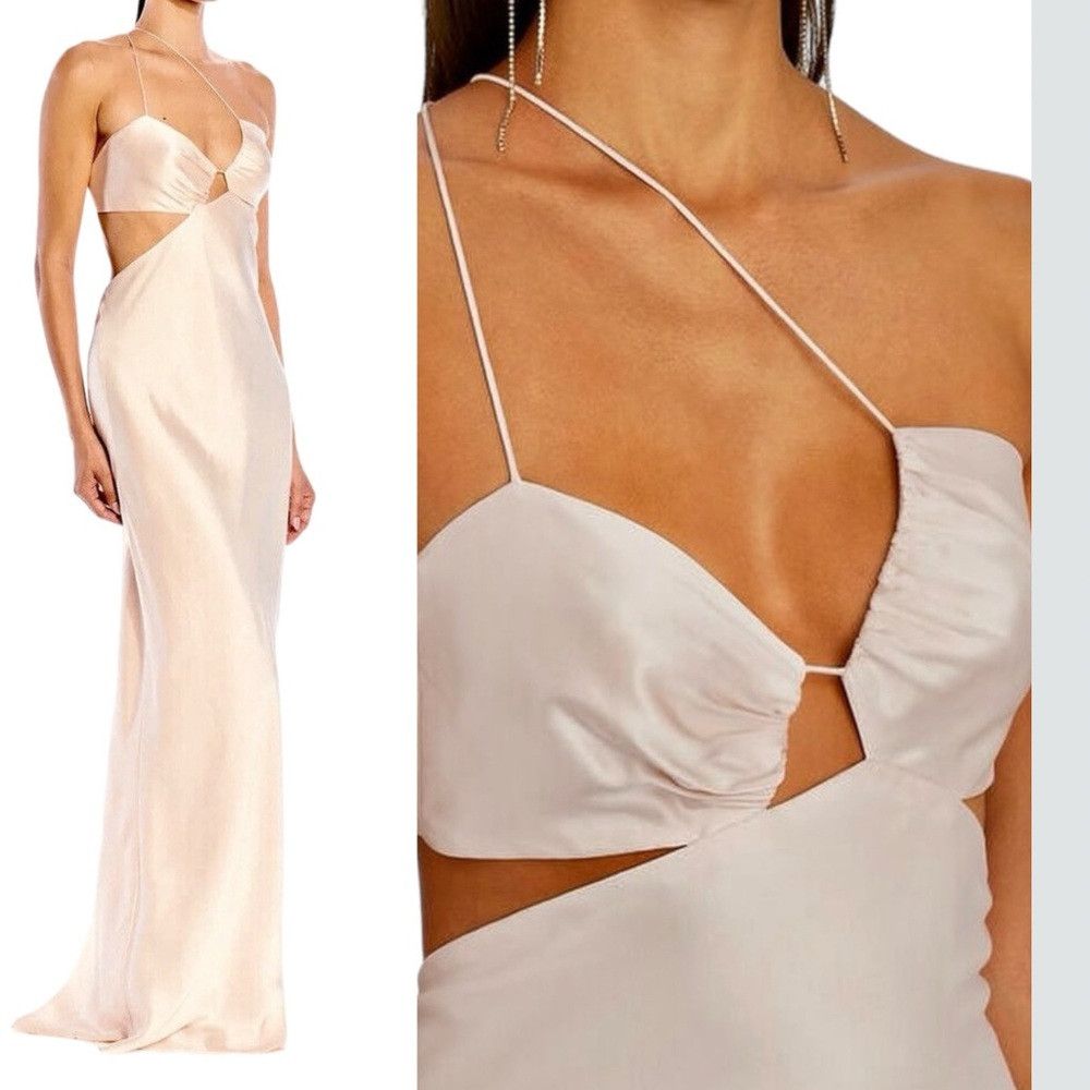 Other THE SEI SLANT BIAS SILK MAXI DRESS WOMENS SIZE 10 100% SILK Size L / US 10 / IT 46 - 1 Thumbnail