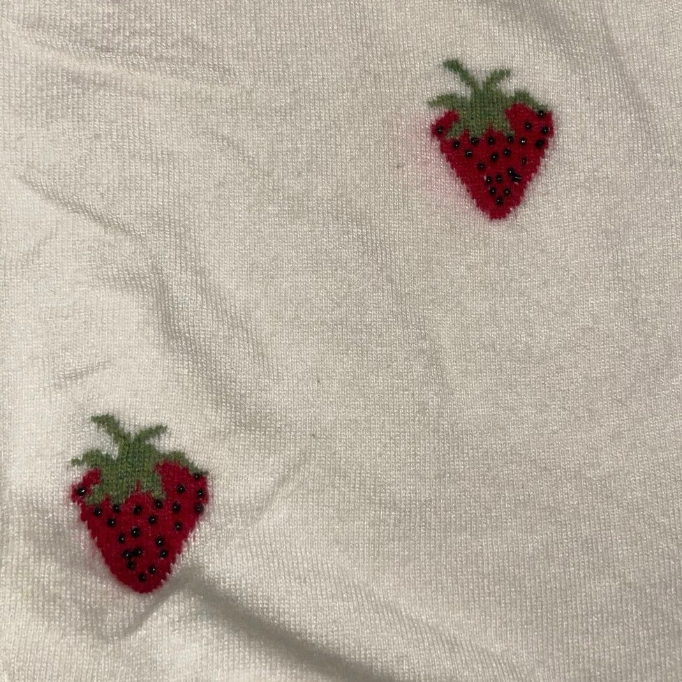 Other Sempre Strawberry Knit ButtonUp Cardigan Cashmere Lambswool Size S / US 4 / IT 40 - 4 Thumbnail