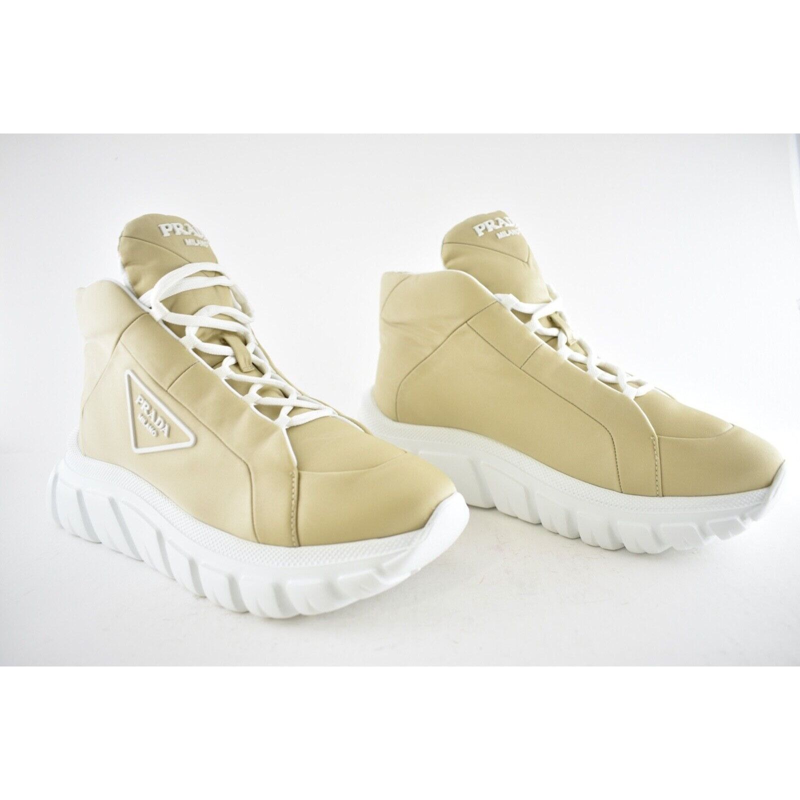 Prada Rush Piuma Nylon Platform Flat High Top Trainer Sneaker 40 Size US 10 / IT 40 - 4 Thumbnail
