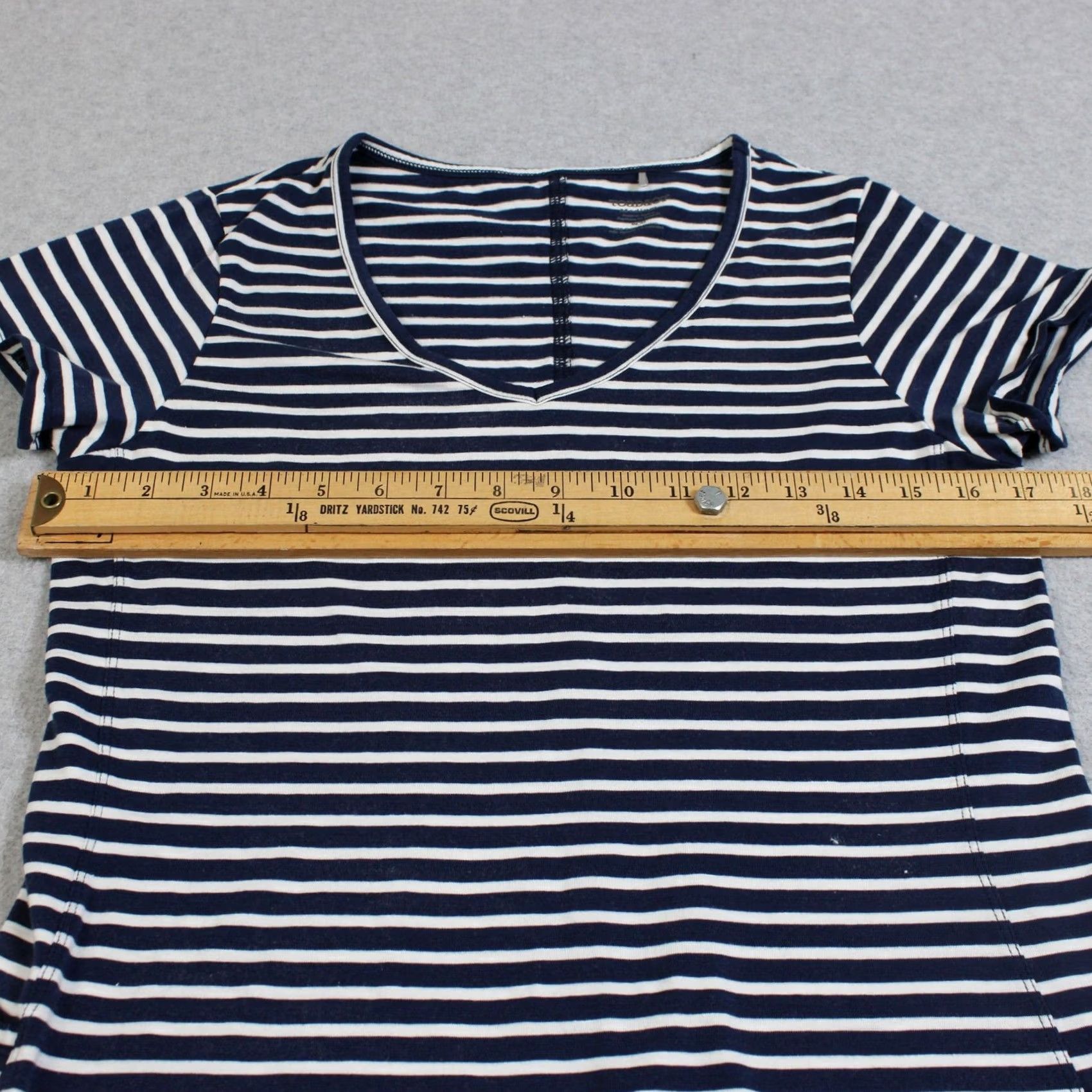 Toad&Co Toad&Co Dress Women M Blue Stripe V Neck Jersey Organic Cotton T-Shirt Dress Casual Size M / US 6-8 / IT 42-44 - 6 Thumbnail