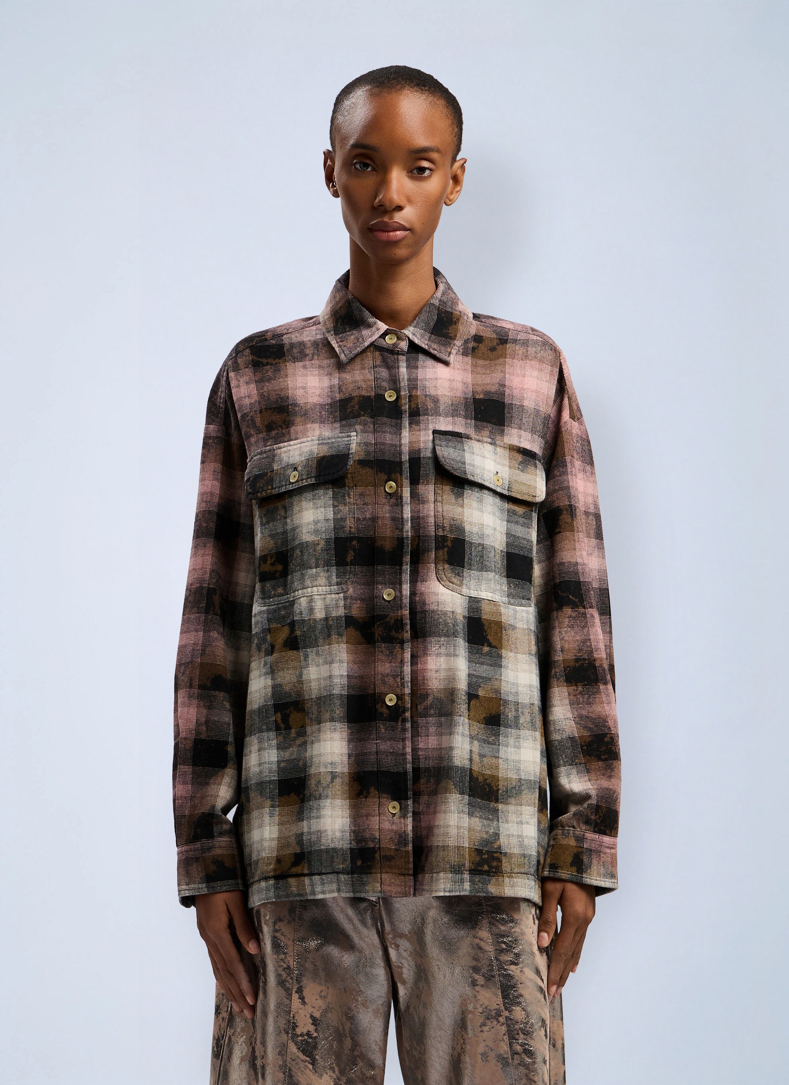 Palm Angels Curved Logo Coated Checkshirt Size M / US 6-8 / IT 42-44 - 1 Thumbnail