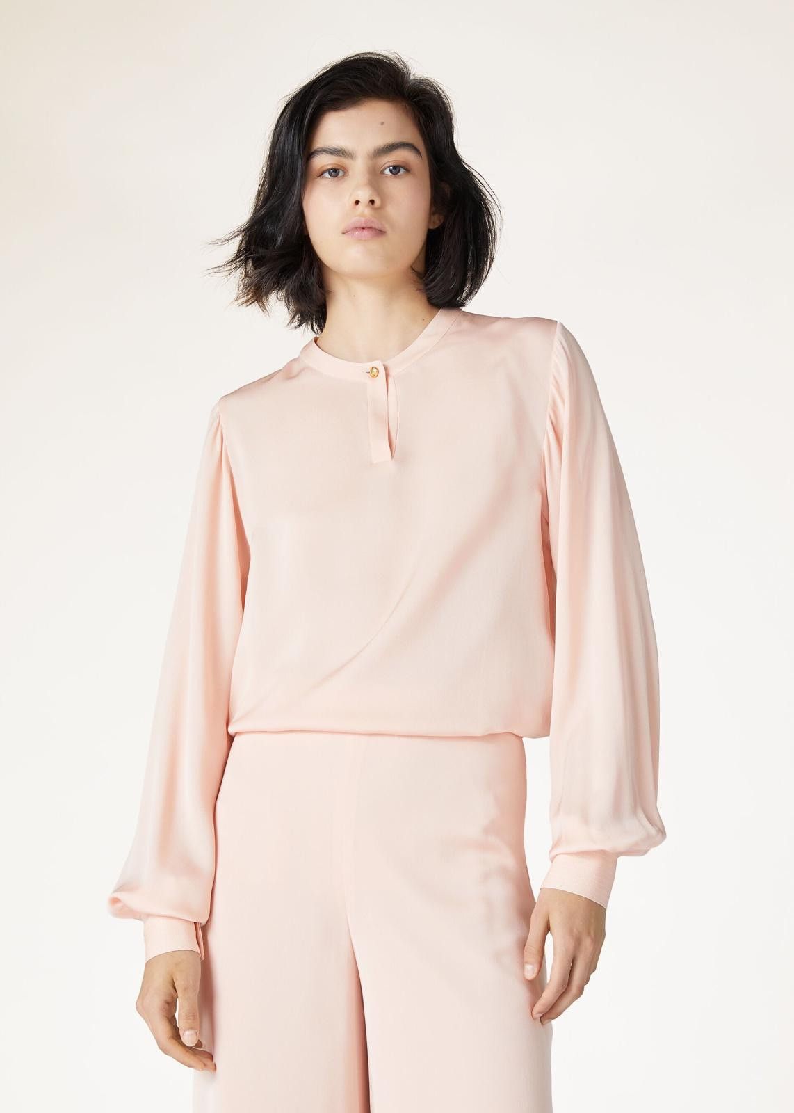Loro Piana o1srvl11e0125 FAN8312 Jaina Silk Shirt in Light Pink Size L / US 10 / IT 46 - 4 Thumbnail