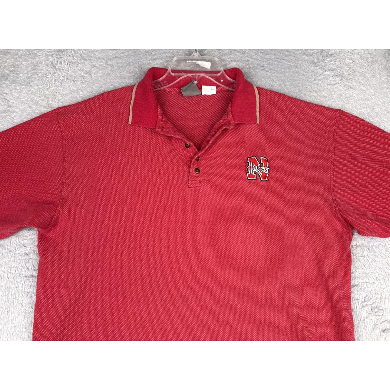 Vintage Terry Apparel Polo Shirt Mens XL Red Nebraska Huskers Embroidered Logo Size US XL / EU 56 / 4 - 4 Thumbnail