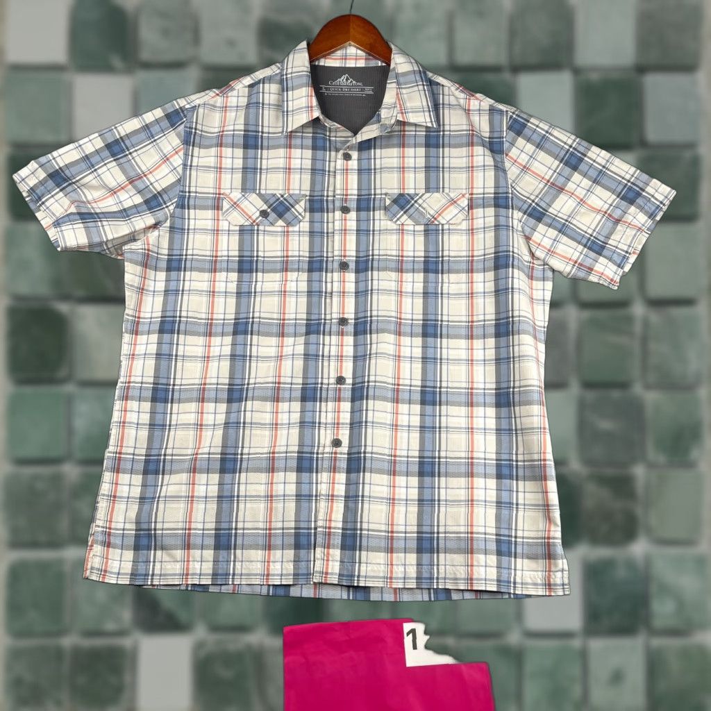 Croft & Barrow Croft & Barrow Quick Dry Shirt Plaid White Multicolor Short  Sleeve Button Up L Mens Regular Casual | Grailed