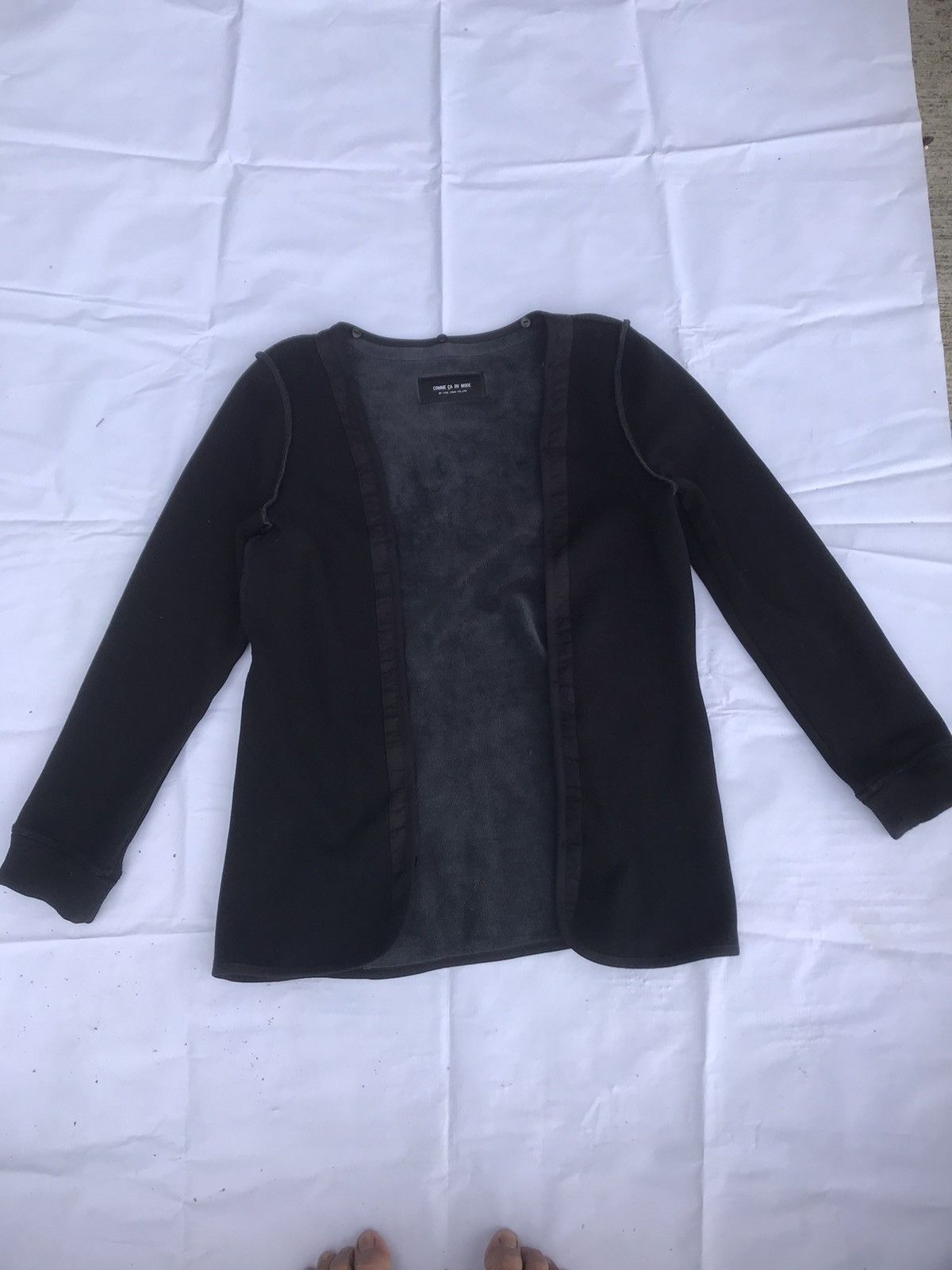 Comme Ca Ism × Designer × Japanese Brand Comme Ca Du Mode Japan Pinstripe Fleece Lined Zipper Coat Size M / US 6-8 / IT 42-44 - 7 Thumbnail