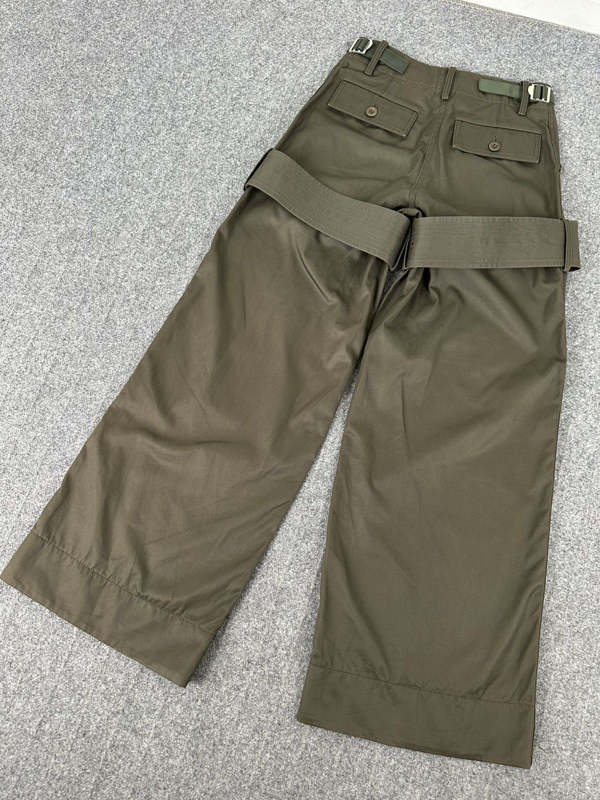 Sacai Sacai - Military Cargo Bondage Pants in Army Green Size 28" / US 6 / IT 42 - 6 Thumbnail